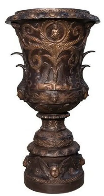 Huge baroque bronze flower pot plant pot Art Nouveau H 112 x 61 x 61 cm - luxury home decoration Sonderangebot