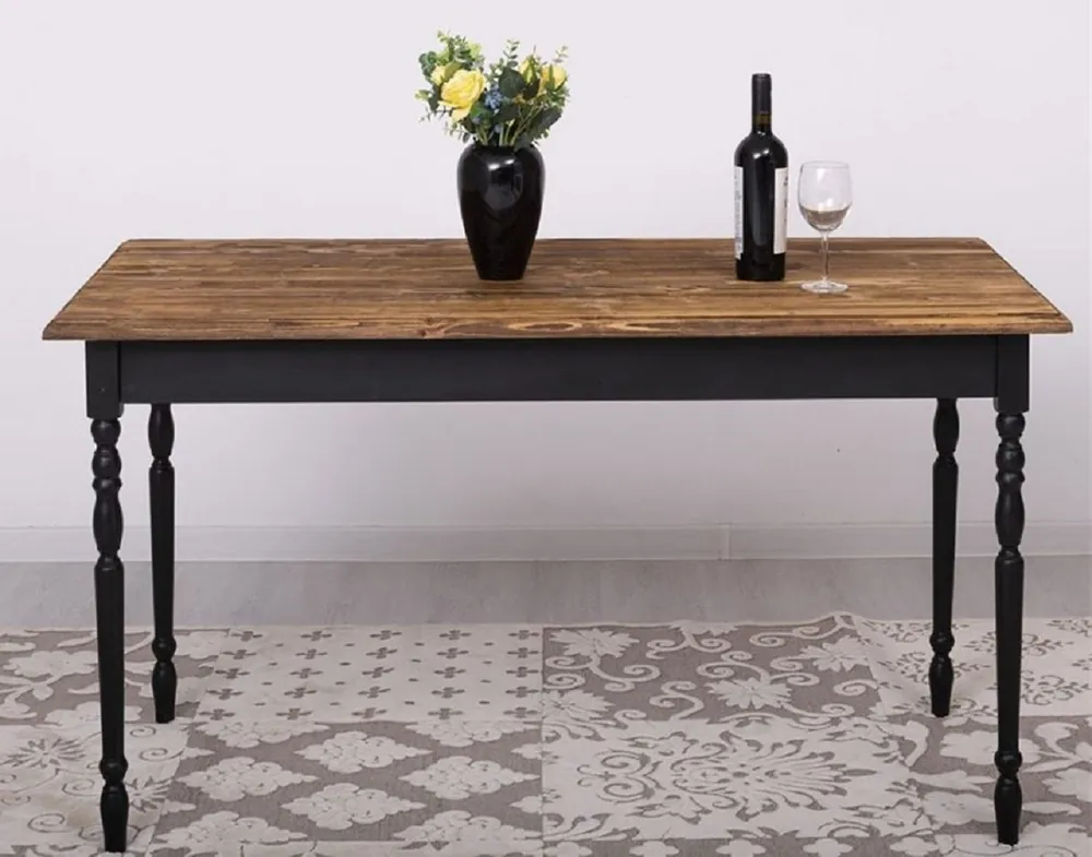 Casa Padrino country style dining table dark brown / black 140 x 70 x H. 78 cm - Solid wood kitchen table - Country style dining room furniture Neuheit