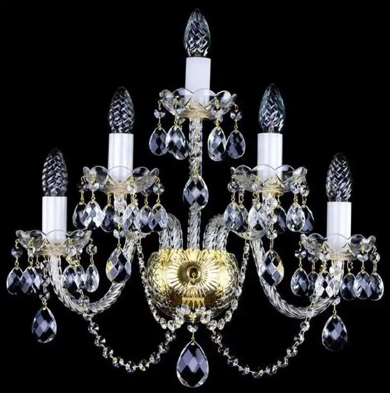 Abverkauf Casa Padrino luxury baroque crystal wall lamp gold 46 x 26 x H. 49 cm - Magnificent wall lamp with Bohemian crystal glass - Noble & Magnificent