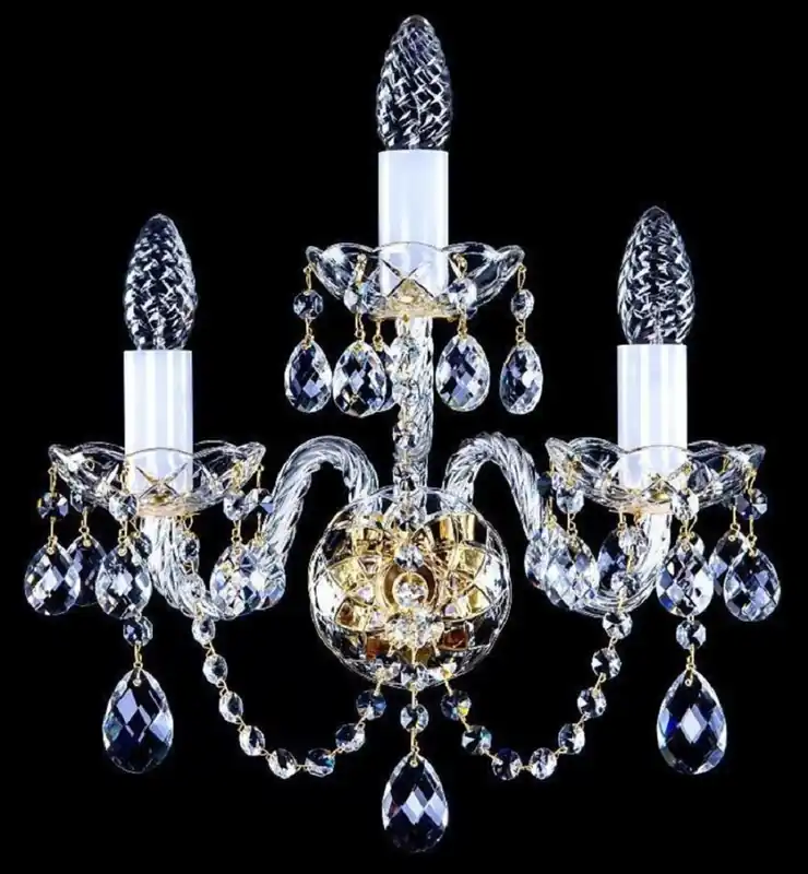 Mega-Angebot Casa Padrino luxury baroque crystal wall lamp gold 34 x 17 x H. 38 cm - Magnificent wall lamp with Bohemian crystal glass - Baroque wall lights