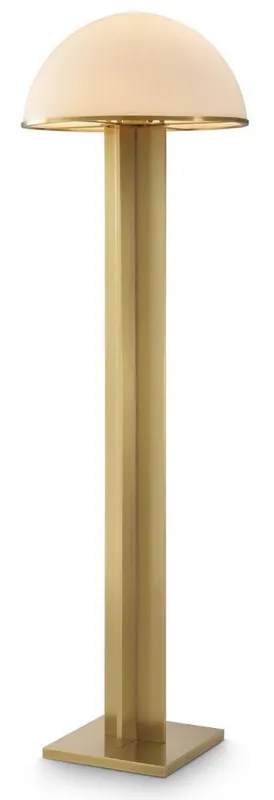 Casa Padrino luxury floor lamp antique brass / white Ø 39 x H. 135 cm - Round metal floor lamp with glass lampshade - Luxury Collection Kracherpreis