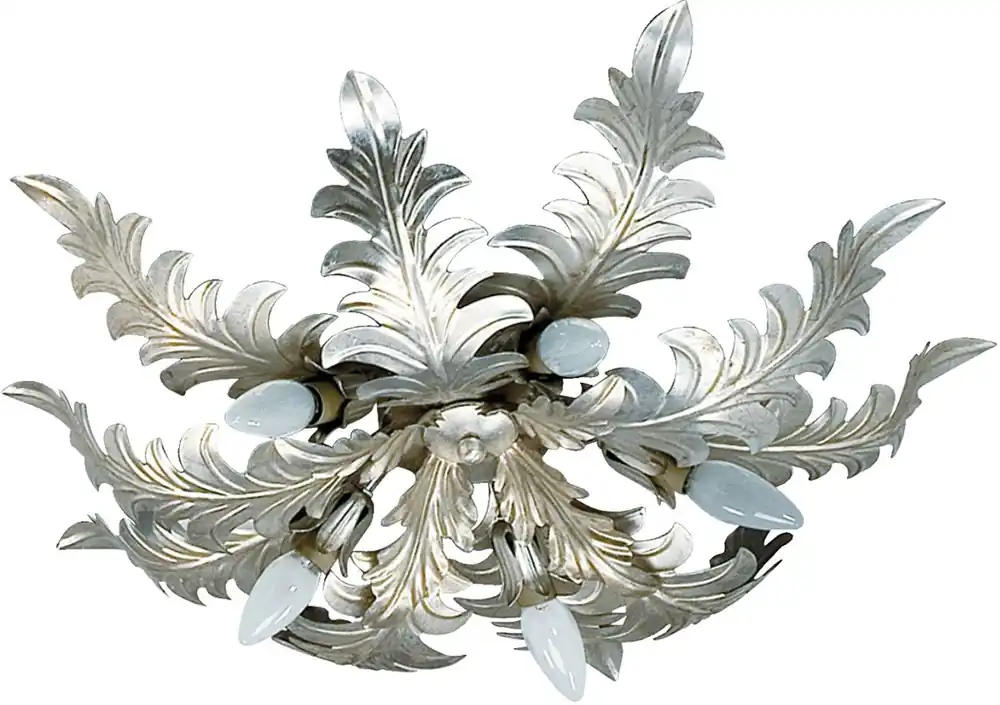 Schneller Versand Casa Padrino luxury baroque ceiling lamp silver Ø 70 x H. 15 cm - Baroque living room ceiling lamp - Baroque hotel ceiling lamp - Baroque Furniture