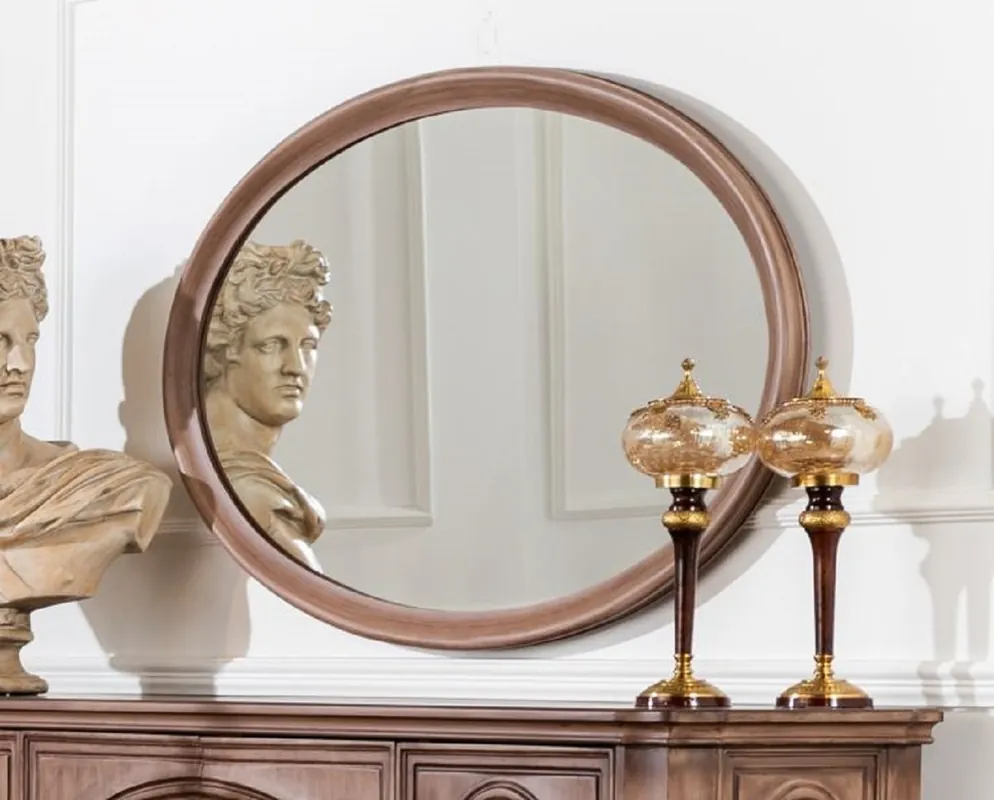 Casa Padrino luxury baroque mirror brown - Oval solid wood wall mirror in baroque style - Baroque Furniture Angebot