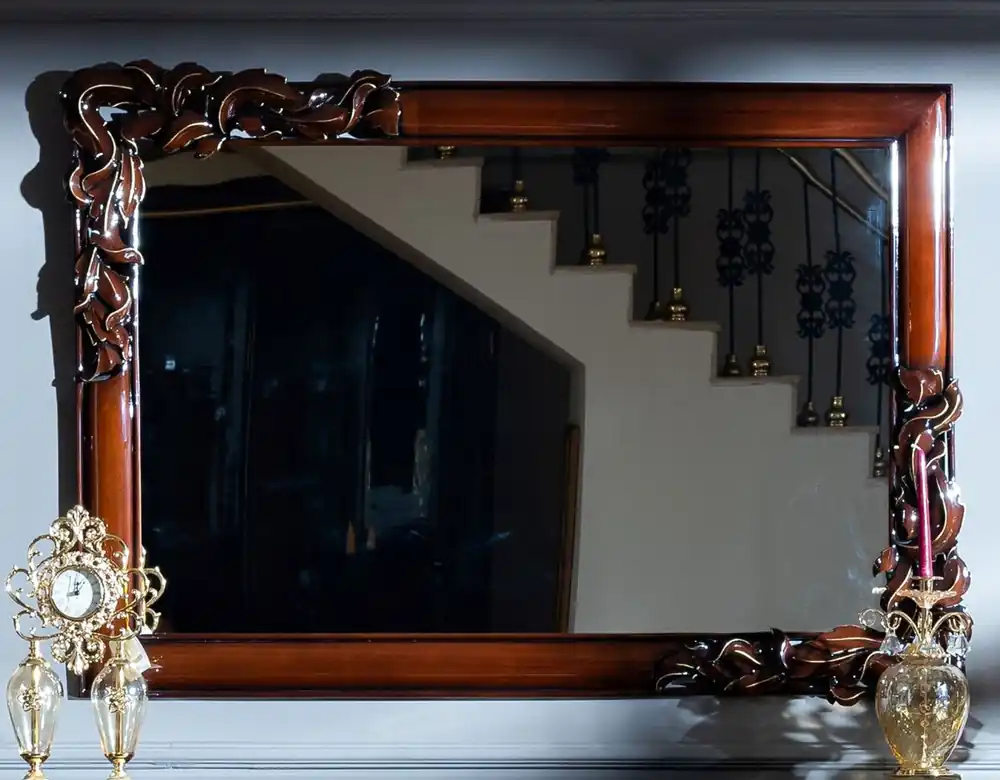 Sonderangebot Casa Padrino luxury baroque mirror dark brown / gold - Elegant solid wood wall mirror in baroque style - Baroque Furniture