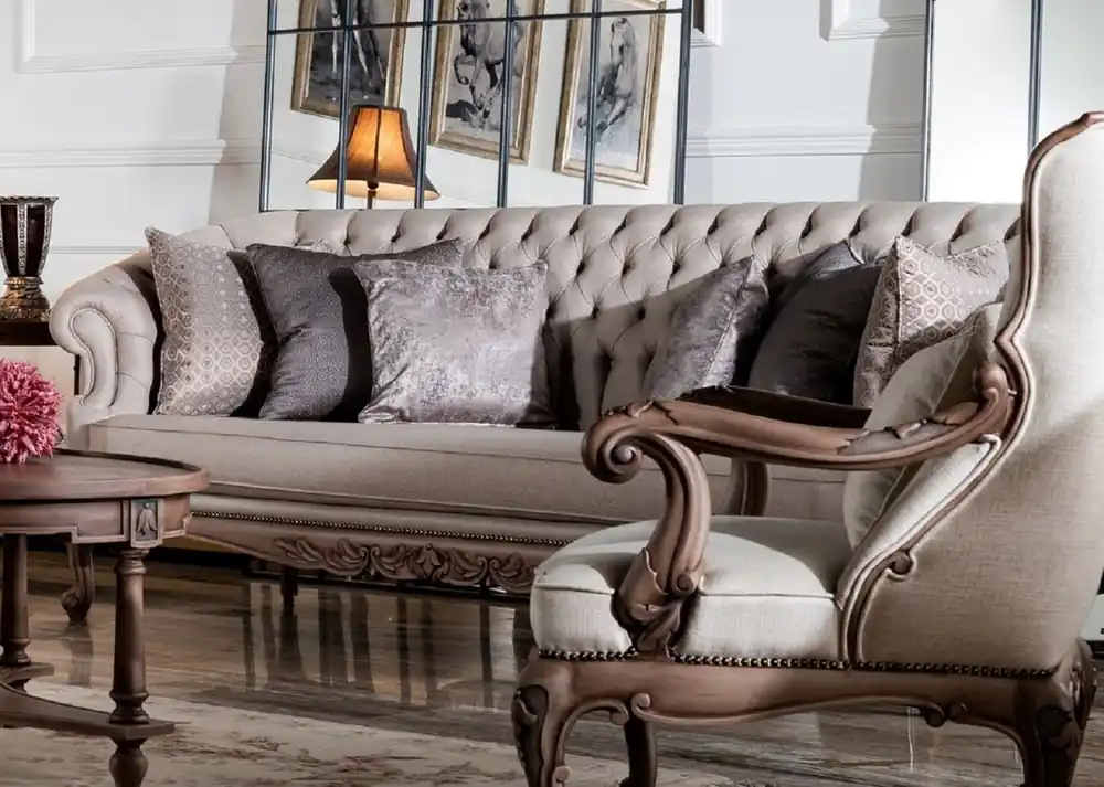 Casa Padrino luxury baroque sofa gray / brown - Living room sofa in baroque style - Baroque living room furniture Schnäppchen