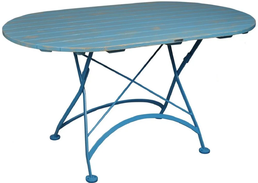 Schneller Versand Casa Padrino Art Nouveau Garden Table Light Blue - Different Sizes - Oval Folding Garden Dining Table - Garden & Patio Furniture