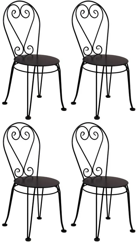 Meistverkauft Casa Padrino Art Nouveau garden chair set of 4 black 40 x 40 x H. 92 cm - Elegant wrought iron chairs - Nostalgic Garden & Catering Furniture