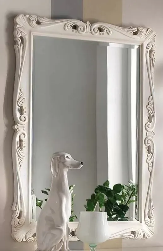 Direktkauf Casa Padrino luxury baroque mirror white - Rectangular wall mirror in baroque style - Magnificent Baroque Furniture - Luxury quality - Made in Italy
