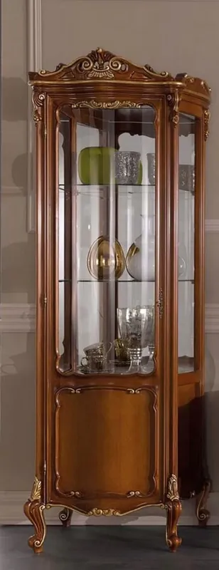 Casa Padrino luxury baroque display cabinet brown / gold - Handmade display cabinet with door - Magnificent baroque furniture - Luxury Quality - Made in Italy Billig