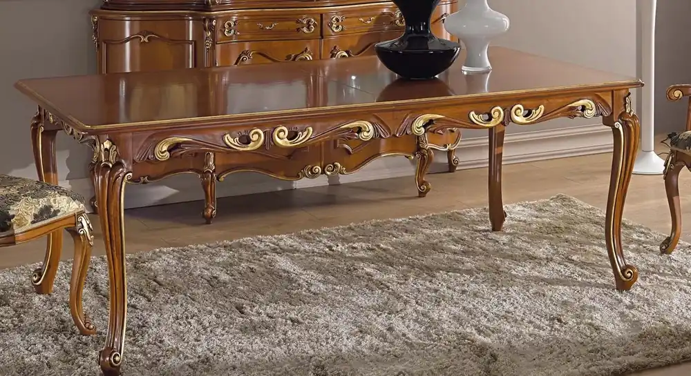 Online Kaufen Casa Padrino luxury baroque dining table brown / gold - Extendable solid wood dining room table - Baroque dining room furniture - Luxury Quality - Made in Italy