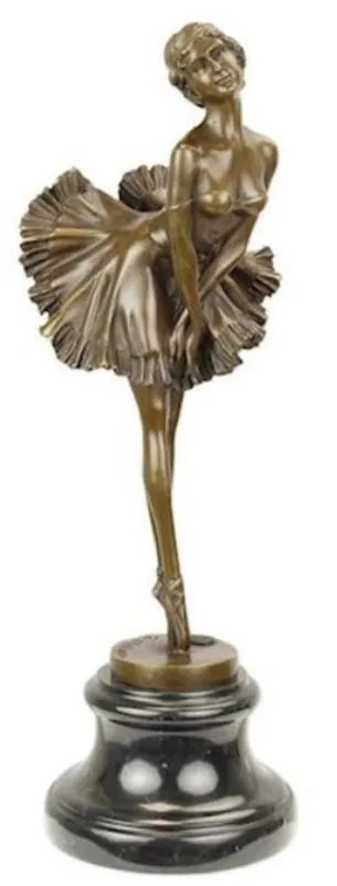 Top-Preis Casa Padrino luxury Art Nouveau bronze sculpture lady with marble base bronze / black 12.8 x 13 x H. 39.5 cm - Bronze Figure - Decorative Figure - Decorative Accessories