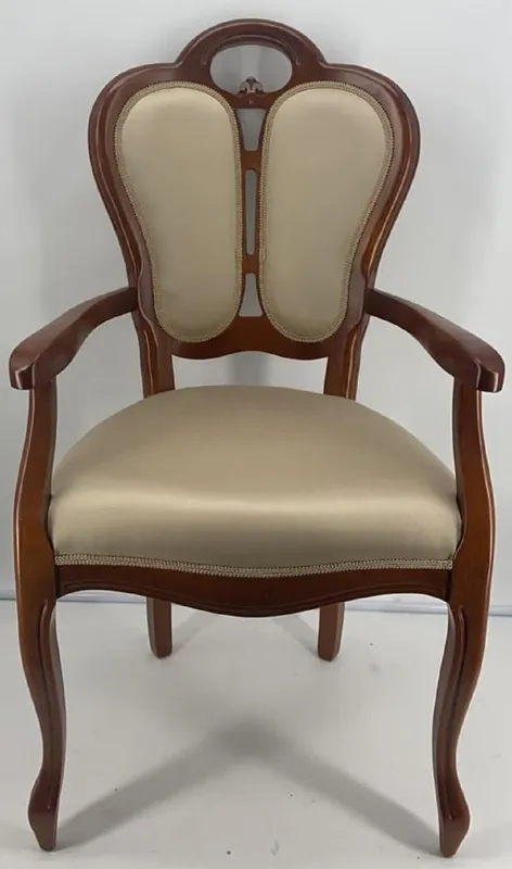 Casa Padrino luxury Art Nouveau dining chair with armrests gold / brown 57 x 43 x H. 105 cm - Upholstered solid wood chair - Art Nouveau dining room furniture Neu