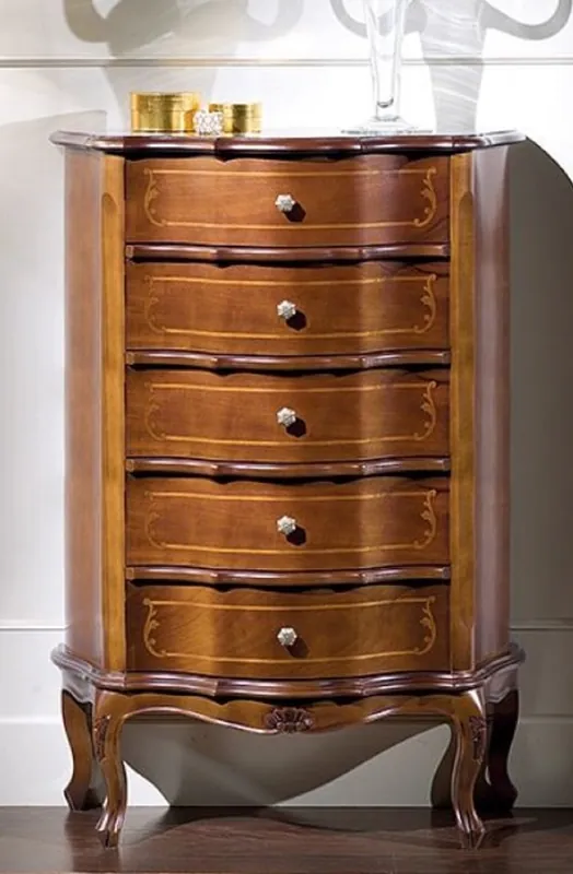 Sofort Bestellen Casa Padrino luxury baroque chest of drawers brown - Noble solid wood cabinet with 5 drawers - Baroque Furniture - Luxury Quality - Made in Italy
