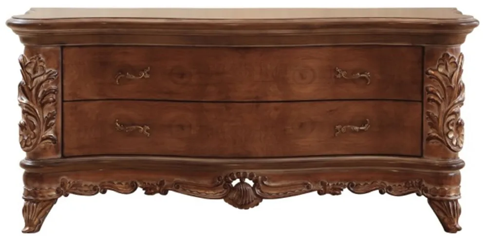 Casa Padrino luxury baroque TV cabinet brown - Handmade solid wood sideboard with 2 drawers - Baroque Furniture - Noble & Magnificent Neu Im Sortiment