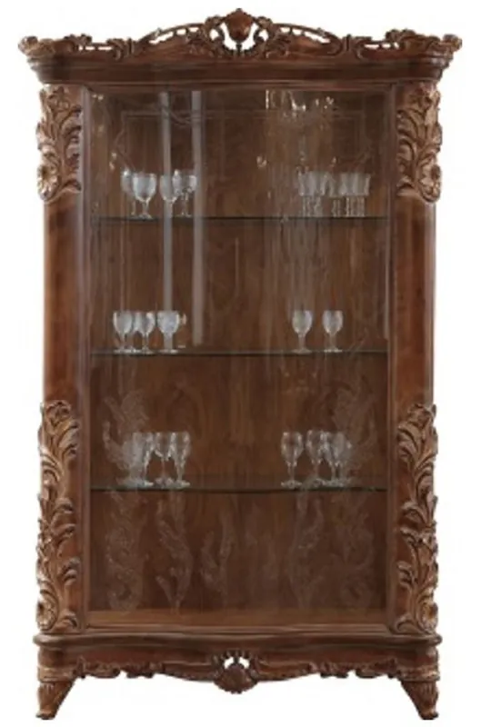Casa Padrino luxury baroque display cabinet brown - Handmade solid wood showcase with glass door - Baroque Furniture - Noble & Magnificent Günstig