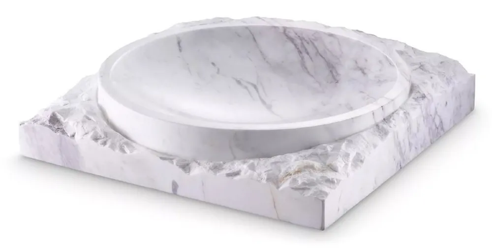 Casa Padrino luxury decorative marble bowl white 30.5 x 30.5 x H. 6 cm - Fruit bowl made of high-quality marble - Hotel & Restaurant Decoration Accessories - Luxury Quality Wochenendangebot