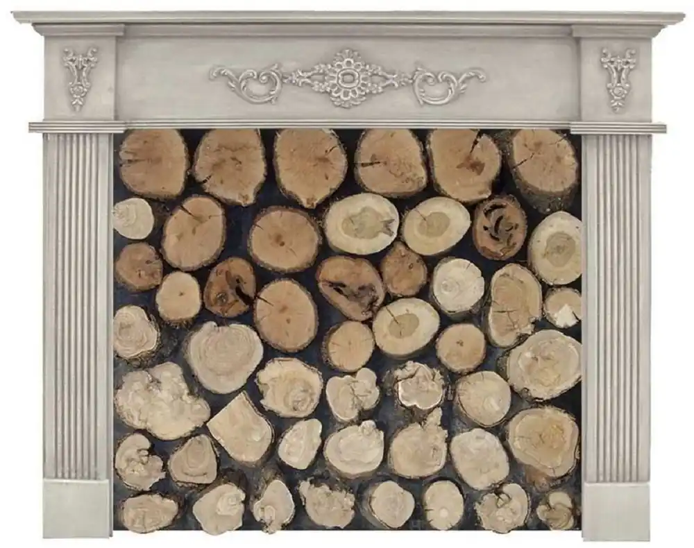Neuheit Casa Padrino Luxury Country Style Solid Wood Fireplace Surround Light Gray - Country Style Living Room & Hotel Furniture - Luxury Quality