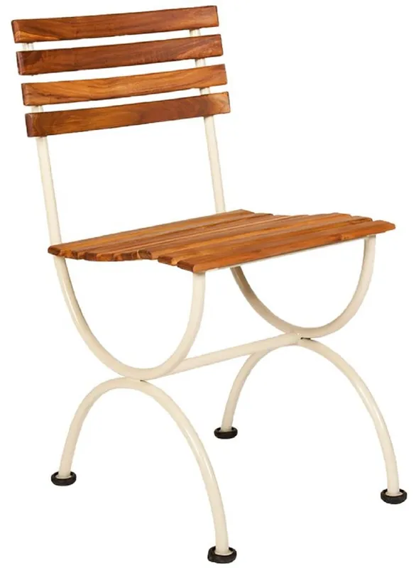 Highlight Casa Padrino Luxury Art Nouveau Garden Chair Brown / Cream 43 x 42 x H. 79 cm - Garden & Patio Chair - Art Nouveau Garden & Patio Furniture