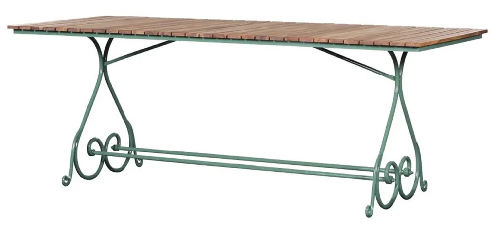 Casa Padrino luxury Art Nouveau garden table brown / green 200 x 80 x H. 73 cm - Rectangular garden & patio table - Art Nouveau garden & patio furniture Sofort Bestellen
