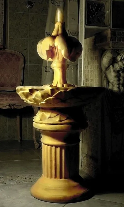 Casa Padrino Baroque Garden Fountain Beige H. 93 cm - Garden & Terrace Deco Baroque Style Stone Fountain - Baroque & Art Nouveau Garden & Terrace Decoration Accessories Direkt Vom Hersteller