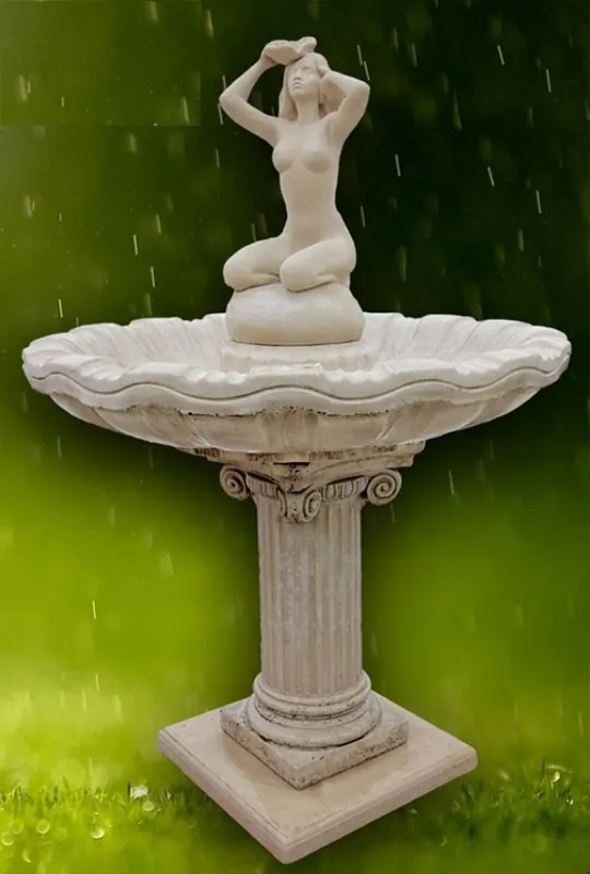 Mega-Angebot Casa Padrino Art Nouveau fountain gray Ø 125 x H. 179 cm - Magnificent garden fountain - Garden decoration fountain - Baroque & Art Nouveau Garden Decoration Accessories