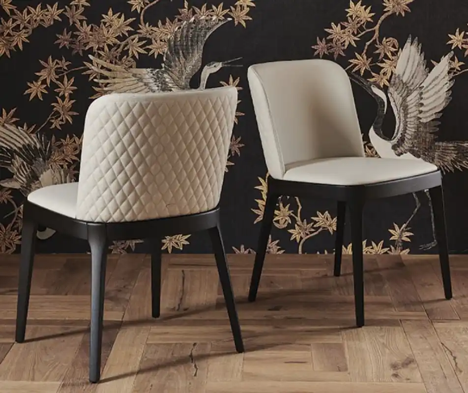 Neu Im Sortiment Casa Padrino luxury dining chair set of 8 cream / black - 6 Dining Chairs without Armrests & 2 Dining Chairs with Armrests - Luxury dining room furniture - Luxury Quality - Made in Italy