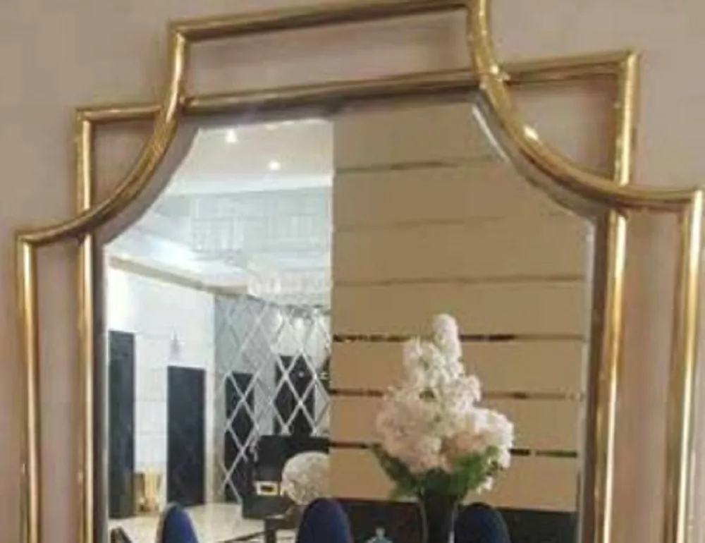Casa Padrino luxury Art Deco wall mirror gold 58.5 x 4 x H. 89 cm - Elegant living room mirror with metal frame - Bedroom Mirror - Wardrobe Mirror - Luxury Art Deco Furniture Direktkauf