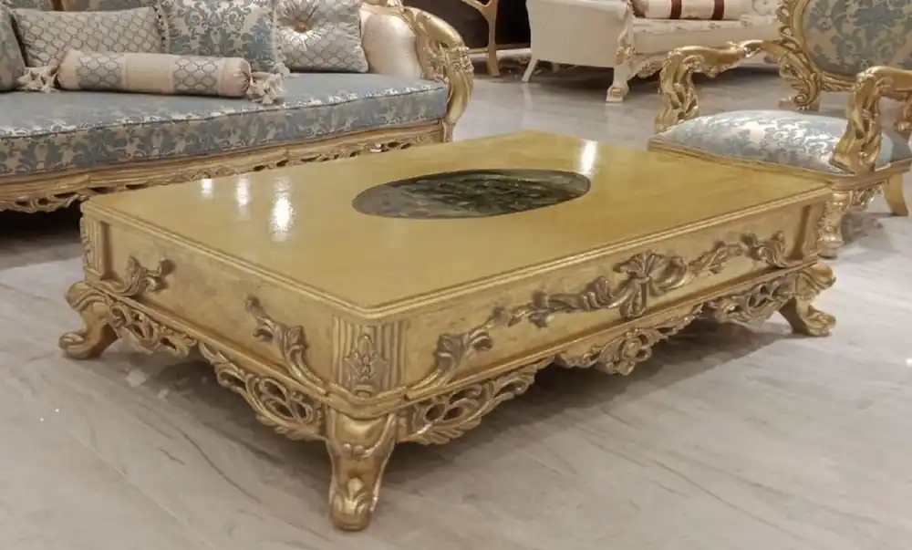 Casa Padrino luxury baroque coffee table gold - Magnificent solid wood coffee table in baroque style - Baroque living room furniture - Noble & Magnificent Top-Angebot