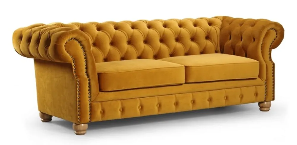 Beliebt Casa Padrino luxury Chesterfield 2 seater sofa ocher / light brown 167 x 93 x H. 77 cm - Chesterfield living room sofa - Chesterfield living room furniture
