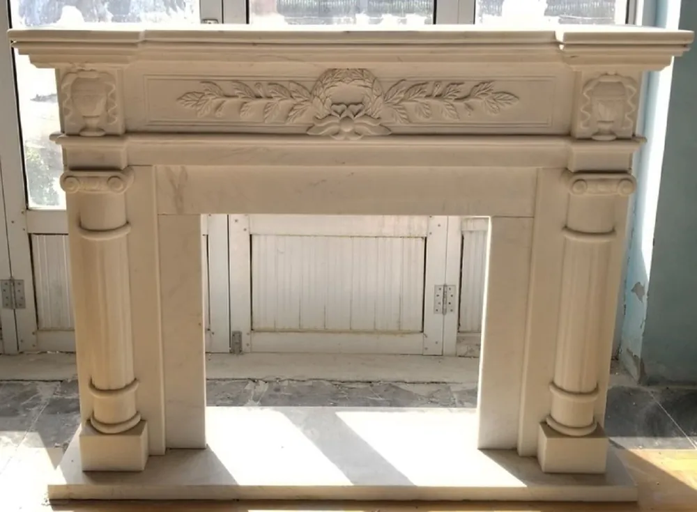 Casa Padrino luxury baroque fireplace surround white 140 x 35 x H. 110 cm - Magnificent fireplace surround made of high quality marble - Decorative accessories in baroque style Bestpreis