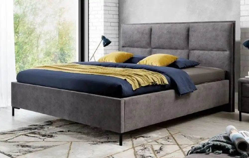 Online Kaufen Casa Padrino Luxury Double Bed Gray / Black - Various Sizes - Modern Solid Wood Bed with Headboard - Modern Bedroom Furniture - Luxury Collection