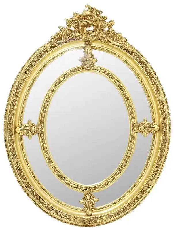 Nur Heute Casa Padrino baroque mirror gold - Oval antique style wall mirror - Living room mirror - Wardrobe mirror - Magnificent baroque furniture