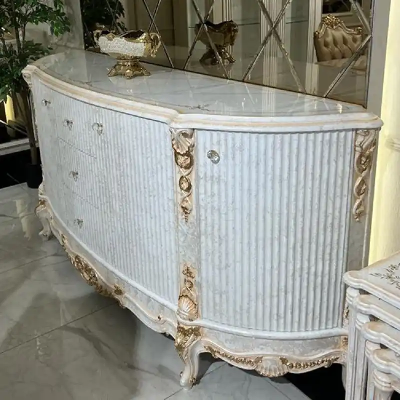 Nur Für Kurze Zeit Casa Padrino luxury baroque sideboard white / gold - Magnificent solid wood cabinet with 4 doors and 3 drawers - Baroque Furniture - Noble & Magnificent