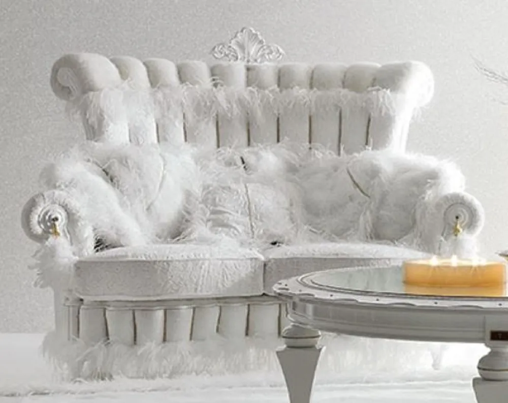 Schnäppchen Casa Padrino luxury baroque sofa white / gold - Magnificent living room sofa in baroque style - Baroque living room furniture - Baroque castle furniture - First class quality - Made in Italy