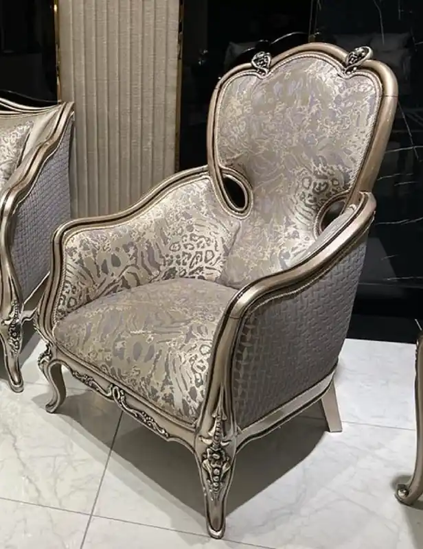 Casa Padrino luxury baroque living room armchair gold / purple / gold - Handmade baroque style armchair with elegant pattern - Baroque living room furniture Preiswert