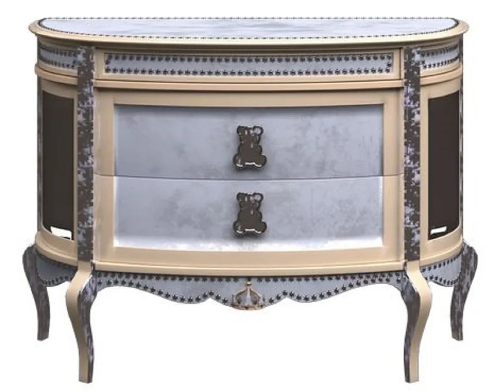 Top-Preis Casa Padrino luxury baroque bedside table blue / beige - Magnificent children's bedside table - Baroque children's room furniture - Luxury Quality - Made in Italy