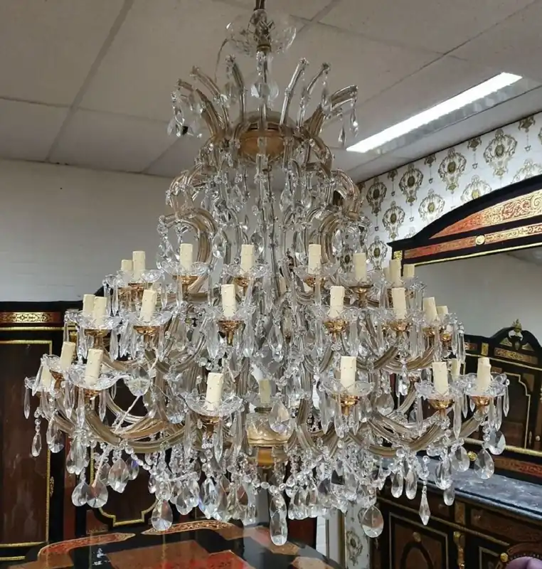 Casa Padrino luxury baroque crystal chandelier copper / white - Magnificent baroque style chandelier - Baroque crystal lights - Noble & Magnificent Preisknaller