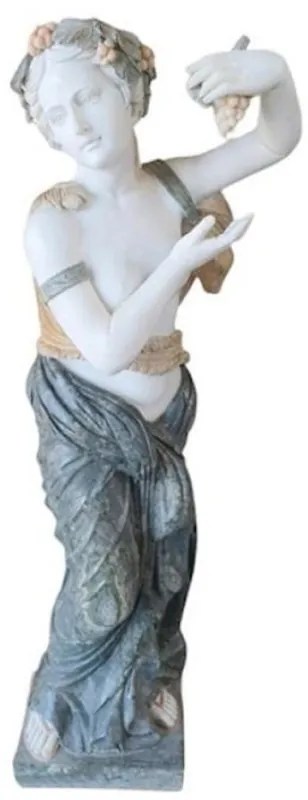Online Kaufen Casa Padrino Luxury Art Nouveau Marble Sculpture Woman with Grapes Black / White / Gray / Beige - Garden Decoration Figure - Terrace Decoration Figure - Baroque & Art Nouveau Garden Decoration