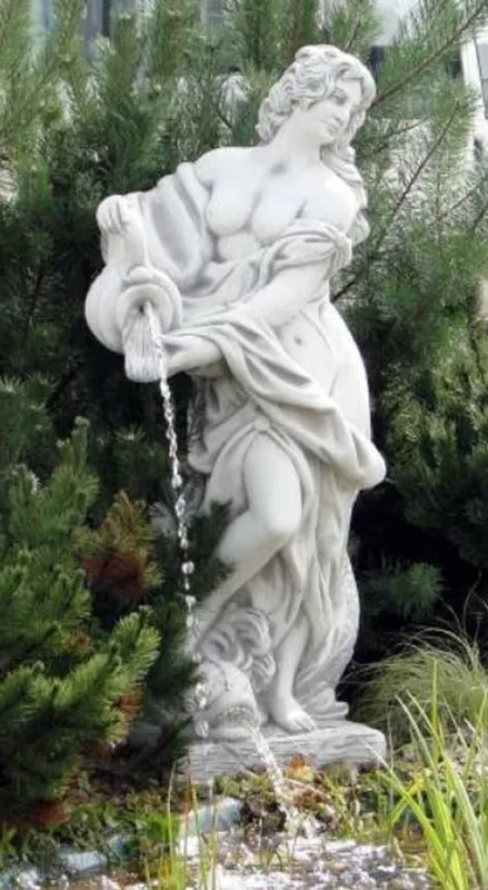 Aktuell Casa Padrino Art Nouveau gargoyle sculpture woman with jug gray 44 x 40 x H. 140 cm - Elegant gargoyle stone figure - Baroque & Art Nouveau Garden Decoration Accessories
