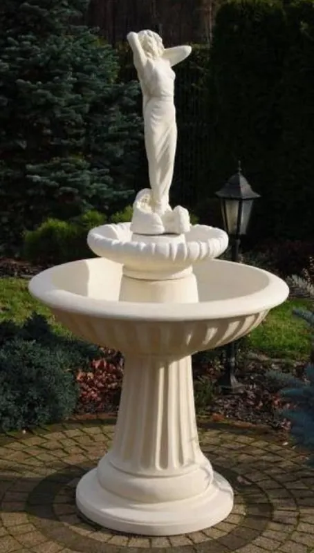Casa Padrino Art Nouveau fountain lady white Ø 92 x H. 172 cm - Magnificent garden fountain - Garden decoration fountain - Baroque & Art Nouveau Garden Decoration Accessories Rabatt