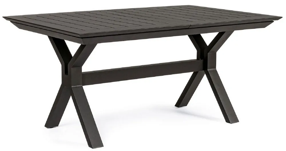 Casa Padrino luxury garden table anthracite 180-240 x 100 x H. 76 cm - Extendable dining table made of powder coated aluminum - Luxury garden & patio table - Luxury garden & patio furniture Geprüft