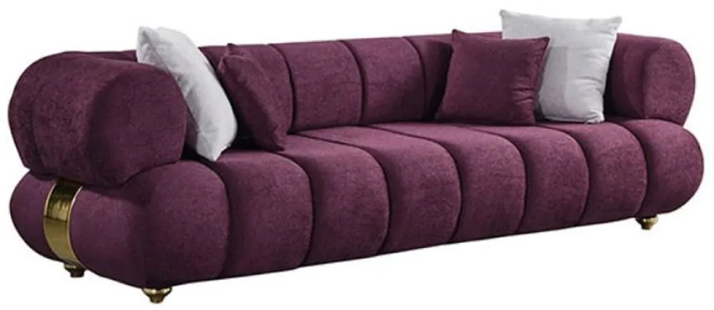 Casa Padrino luxury 4 seater sofa purple / gold - Modern living room sofa - Modern living room furniture - Luxury Collection Rabatt
