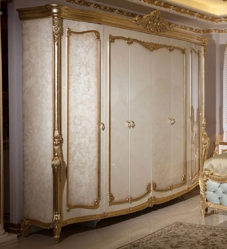 Aktuell Casa Padrino luxury baroque bedroom cabinet white / beige / gold - Magnificent solid wood wardrobe in the baroque style - Baroque bedroom furniture - Noble & Magnificent