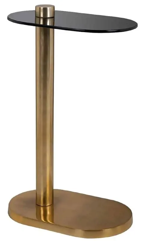 Meistverkauft Casa Padrino luxury side table gold / black 38 x 23 x H. 61 cm - Modern stainless steel table with glass top - Luxury living room furniture