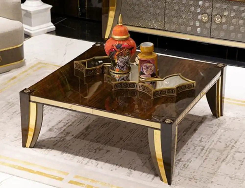 Casa Padrino luxury coffee table brown / gold - Noble living room & hotel table - Living room & hotel furniture - Luxury Quality Top-Angebot