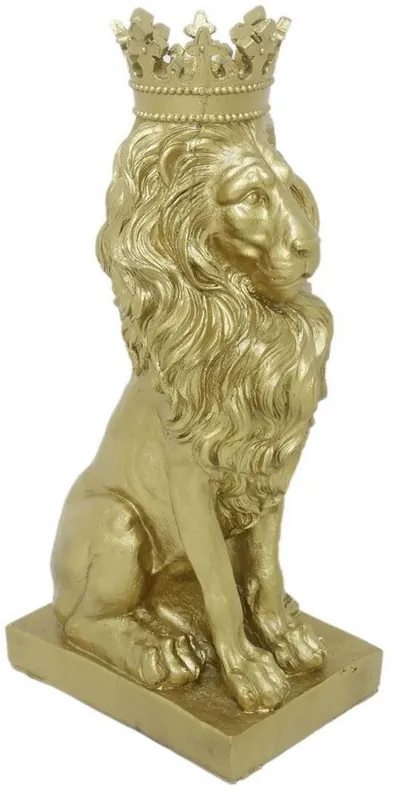 Nur Für Kurze Zeit Casa Padrino baroque decorative sculpture lion with crown gold 25 x H. 75 cm - Magnificent synthetic resin decorative figure - Baroque living room decoration accessories