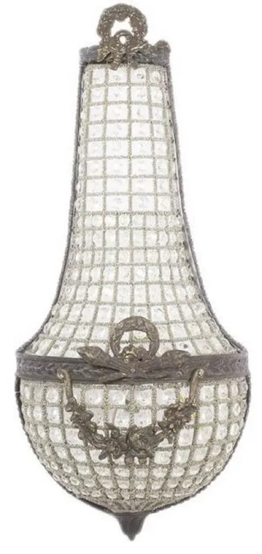 Casa Padrino baroque crystal wall lamp oxidized 30 x H. 70 cm - Elegant wall lamp in baroque style - Baroque Lights - Noble & Magnificent Abverkauf