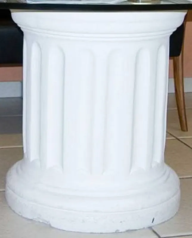 Casa Padrino baroque pedestal white Ø 48 x H. 59 cm - Magnificent garden pedestal in baroque style - Round garden decoration stone pedestal - Baroque Garden & Terrace Decoration Accessories Aktuell