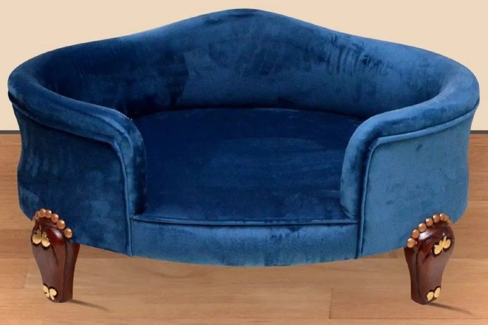 Heißes Angebot Casa Padrino baroque dog bed royal blue / brown / gold - Baroque dog furniture - Baroque pet furniture - Pet furniture in baroque style furniture