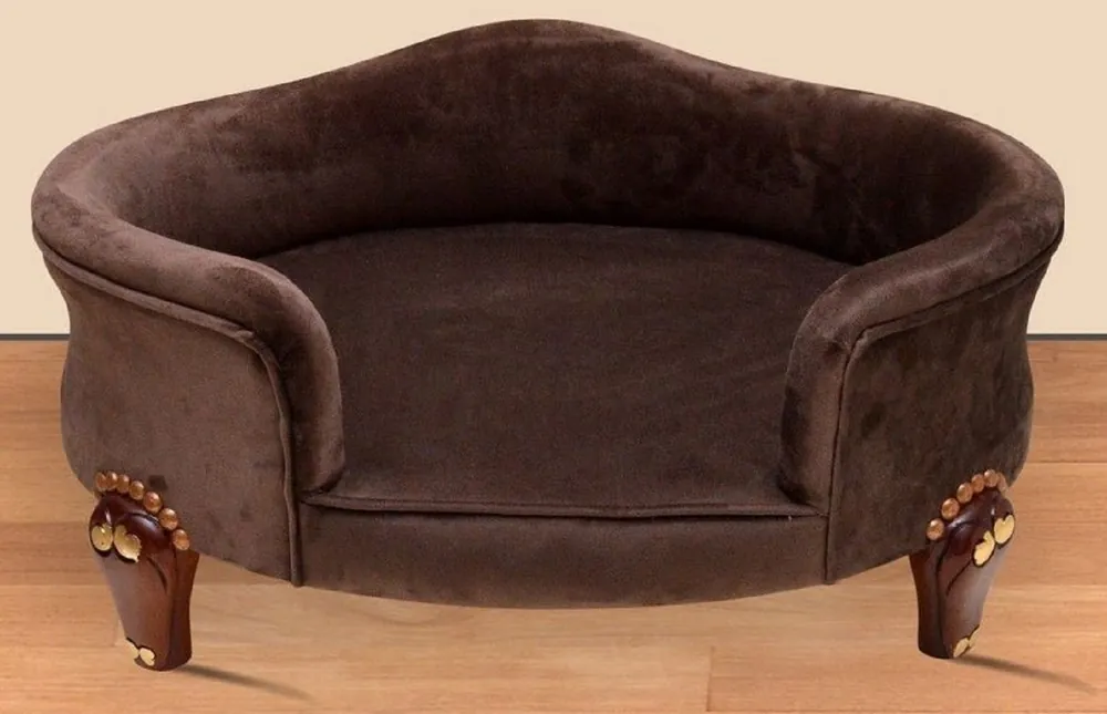 Jetzt Kaufen Casa Padrino baroque dog bed royal brown / brown / gold - Baroque dog furniture - Baroque pet furniture - Pet furniture in baroque style furniture